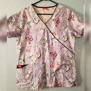 dickies scrubs m butterfly dragonfly cinch waist